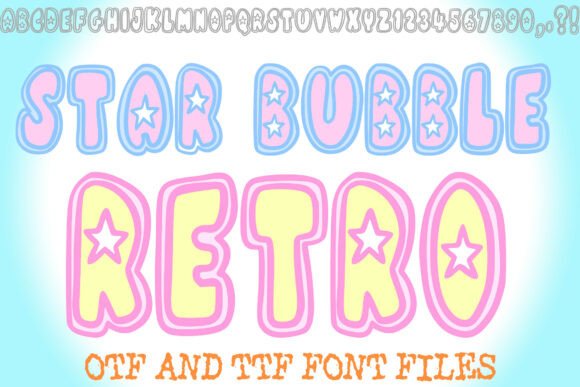 Star Bubble Retro Font for Creative Designers